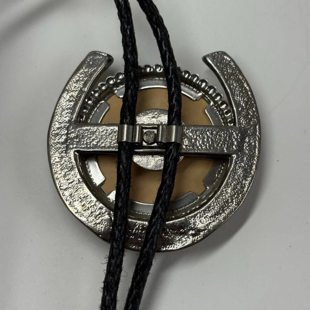 (2) PAP Loyal Order of the Moose BOLO Ties Silver Accents Leather Cord 16